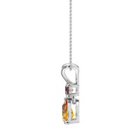 Round and Pear Dangling Necklace