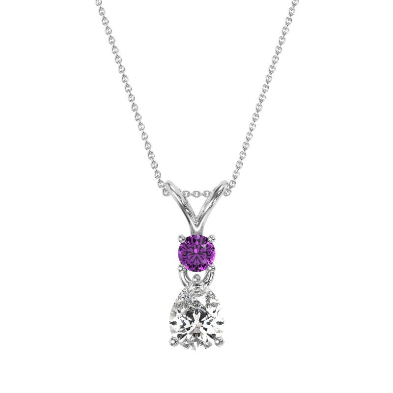Round and Pear Dangling Necklace