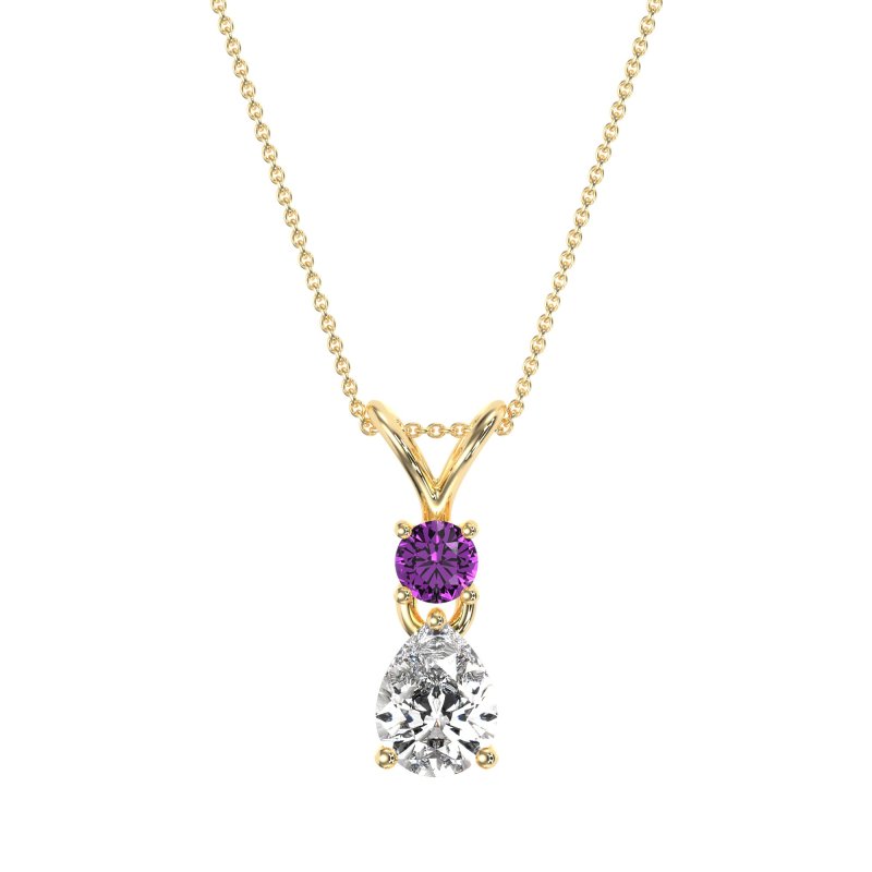 Round and Pear Dangling Necklace
