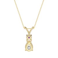 Round and Pear Dangling Necklace