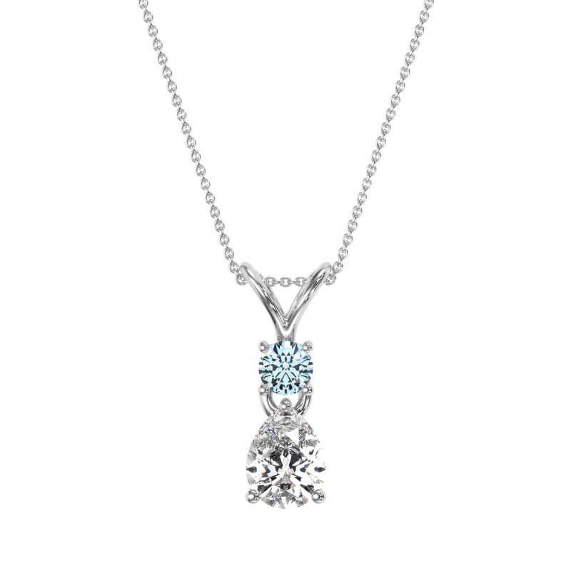Round and Pear Dangling Necklace
