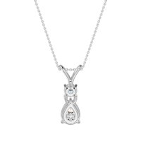 Round and Pear Dangling Necklace