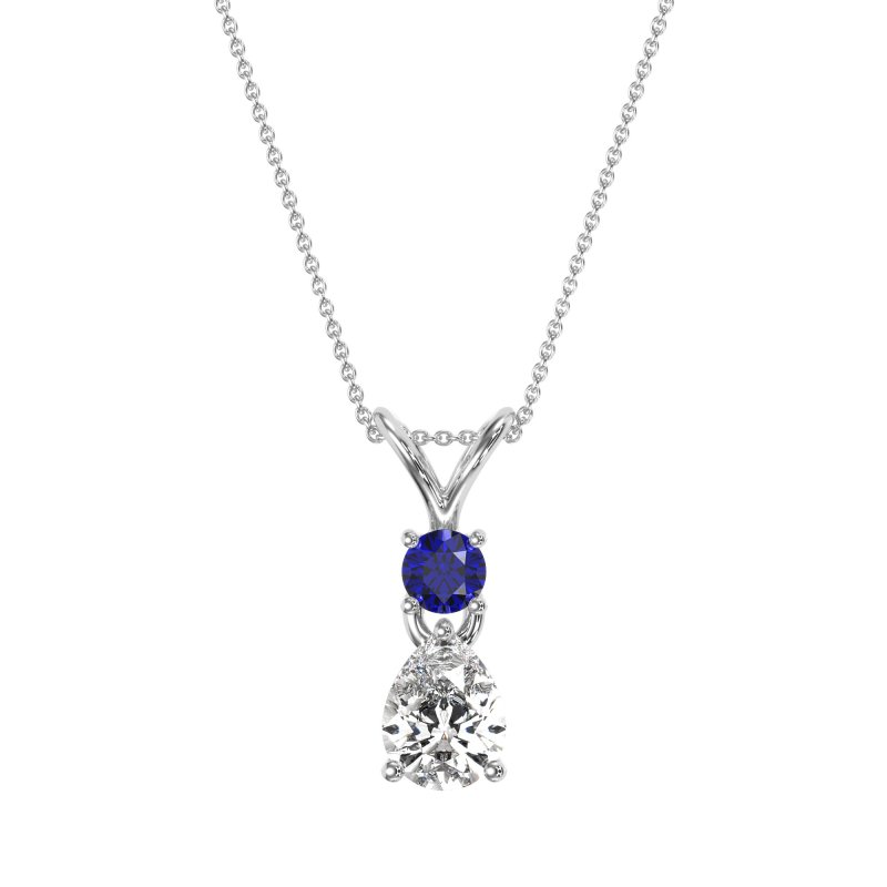 Round and Pear Dangling Necklace