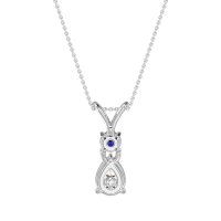 Round and Pear Dangling Necklace