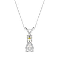 Round and Pear Dangling Necklace