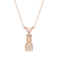 Round and Pear Dangling Necklace