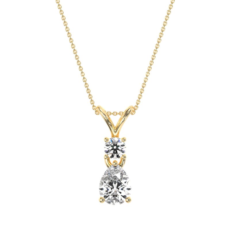 Round and Pear Dangling Necklace
