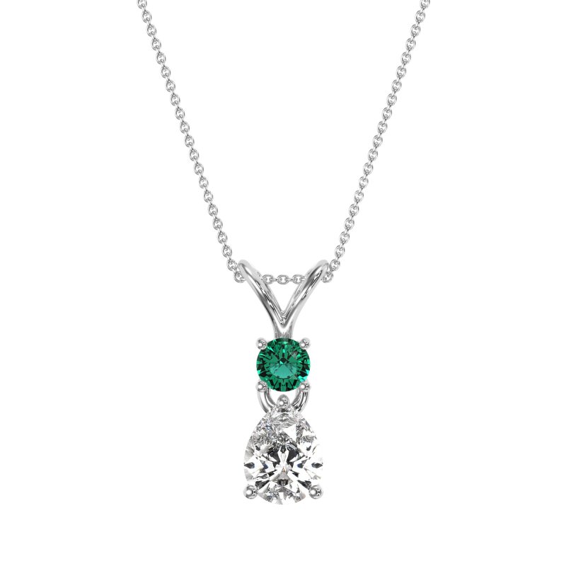 Round and Pear Dangling Necklace