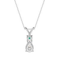 Round and Pear Dangling Necklace