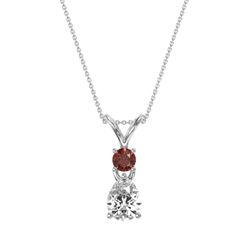 Round and Pear Dangling Necklace