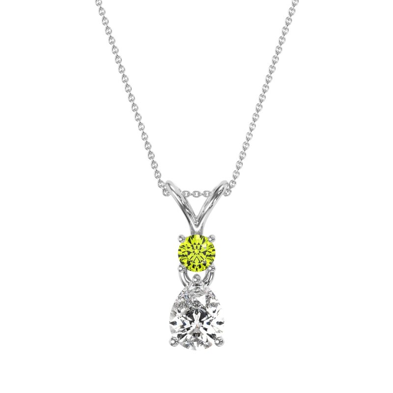 Round and Pear Dangling Necklace