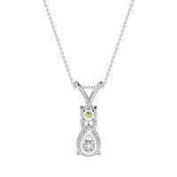 Round and Pear Dangling Necklace