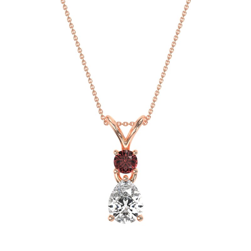 Round and Pear Dangling Necklace