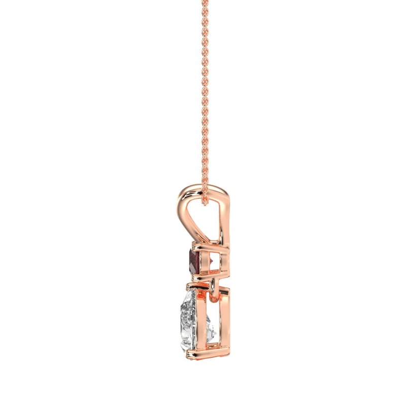 Round and Pear Dangling Necklace