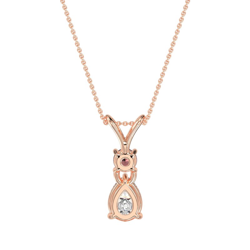 Round and Pear Dangling Necklace
