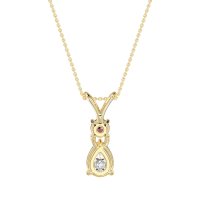 Round and Pear Dangling Necklace