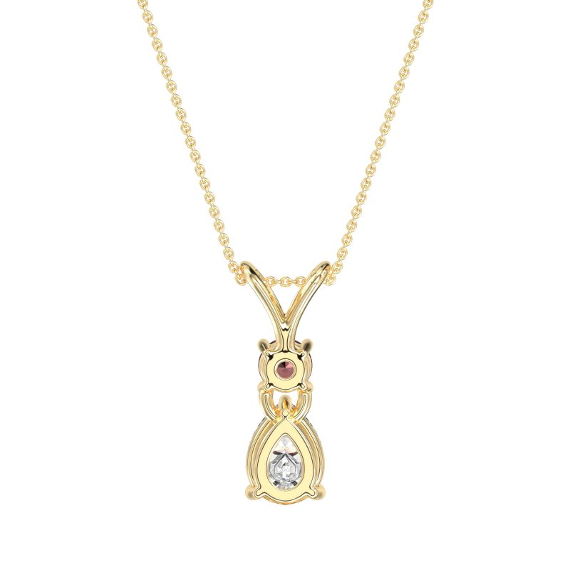 Round and Pear Dangling Necklace