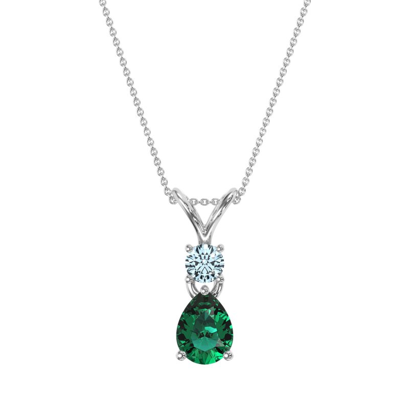 Round and Pear Dangling Necklace