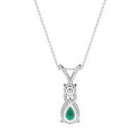 Round and Pear Dangling Necklace