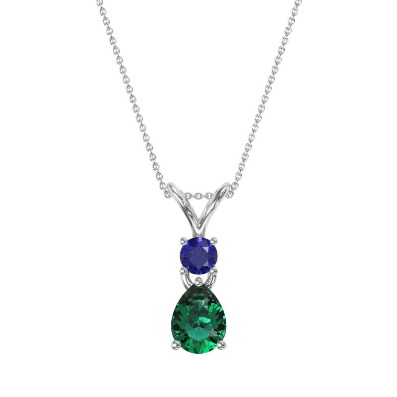 Round and Pear Dangling Necklace