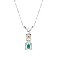 Round and Pear Dangling Necklace