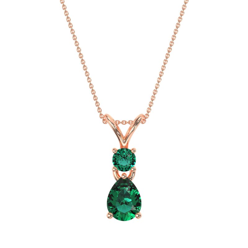 Round and Pear Dangling Necklace