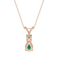 Round and Pear Dangling Necklace