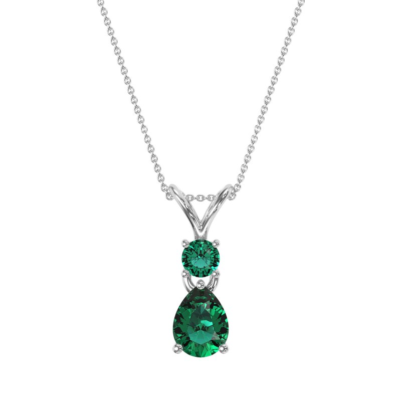 Round and Pear Dangling Necklace