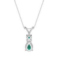 Round and Pear Dangling Necklace