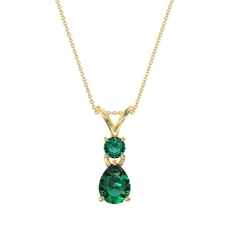 Round and Pear Dangling Necklace