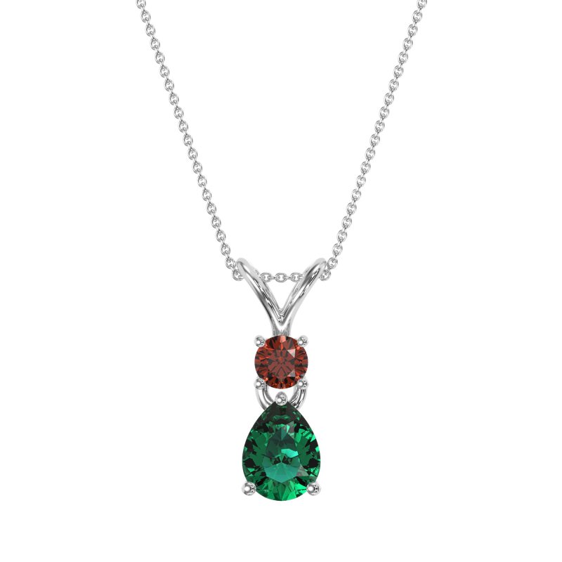 Round and Pear Dangling Necklace
