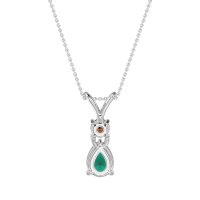 Round and Pear Dangling Necklace