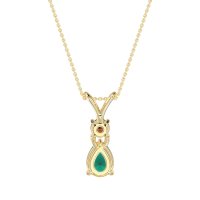 Round and Pear Dangling Necklace