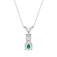 Round and Pear Dangling Necklace