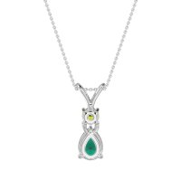 Round and Pear Dangling Necklace