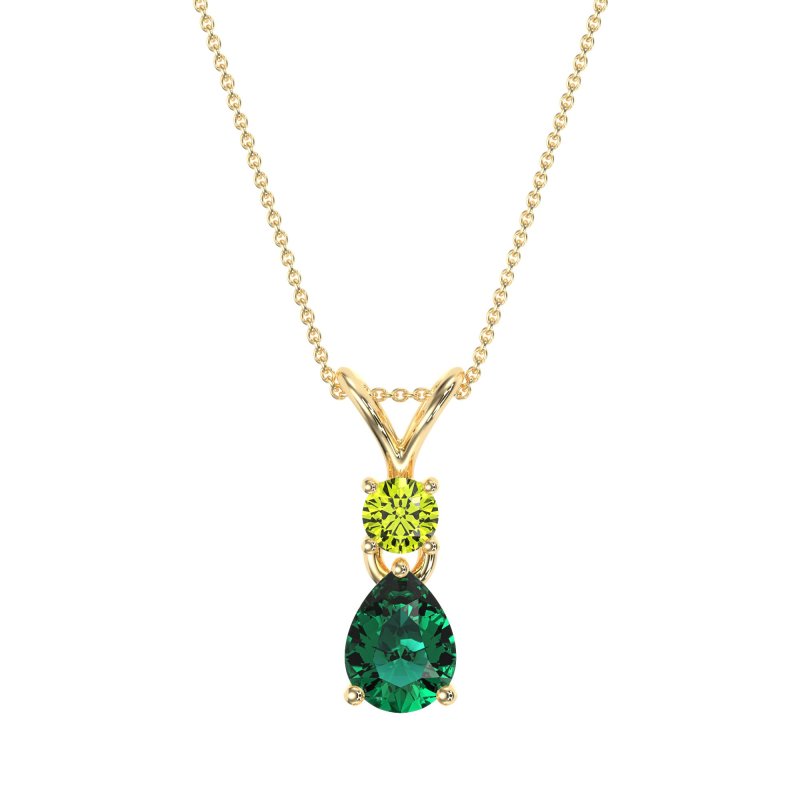 Round and Pear Dangling Necklace