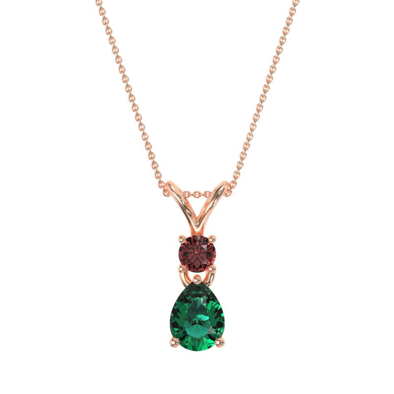 Round and Pear Dangling Necklace