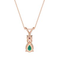 Round and Pear Dangling Necklace