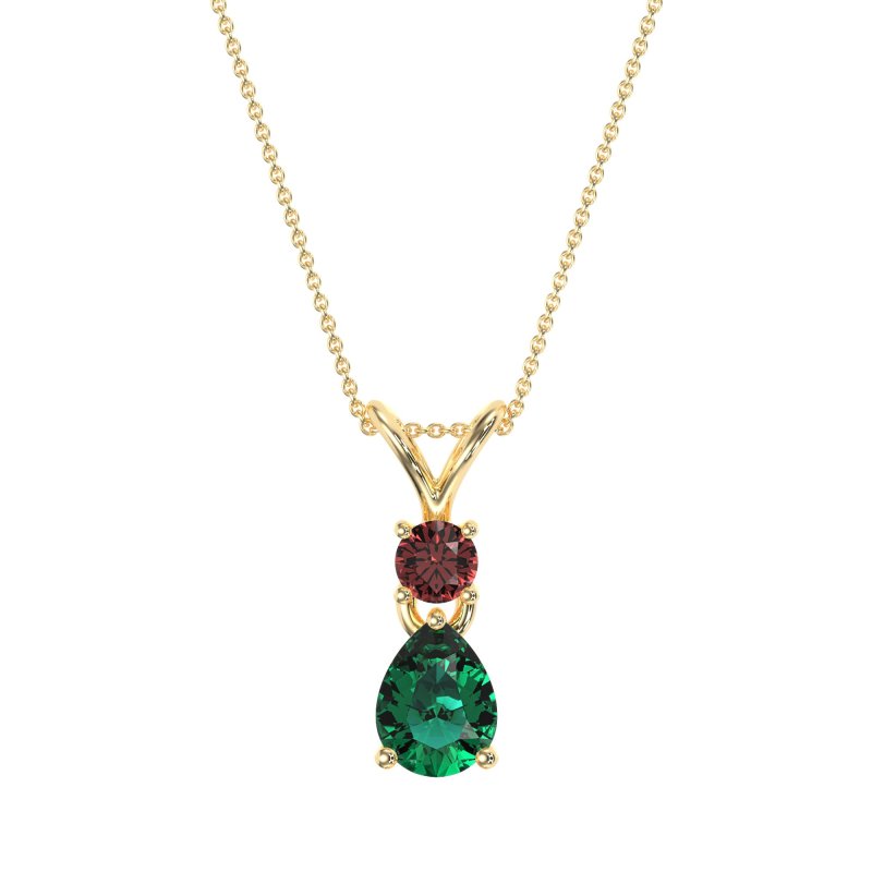 Round and Pear Dangling Necklace