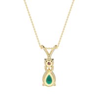 Round and Pear Dangling Necklace