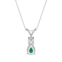 Round and Pear Dangling Necklace