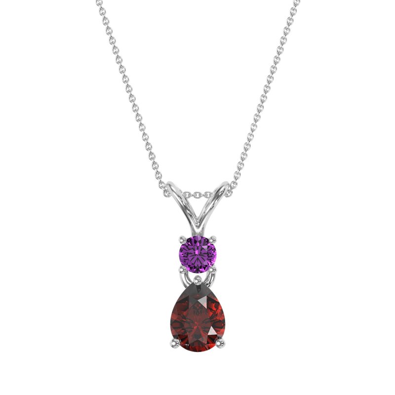 Round and Pear Dangling Necklace