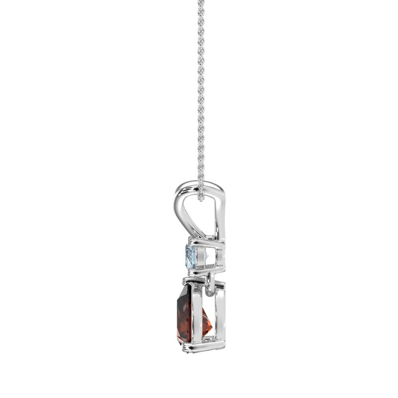 Round and Pear Dangling Necklace