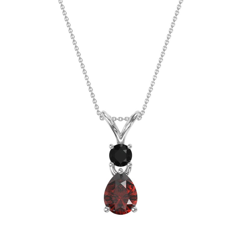 Round and Pear Dangling Necklace