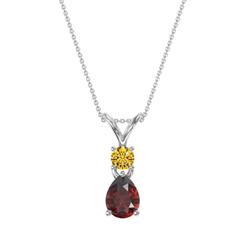 Round and Pear Dangling Necklace