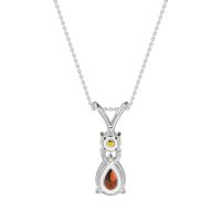 Round and Pear Dangling Necklace
