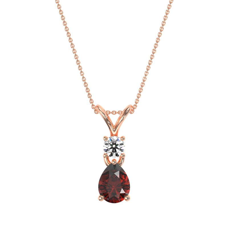 Round and Pear Dangling Necklace