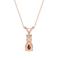 Round and Pear Dangling Necklace