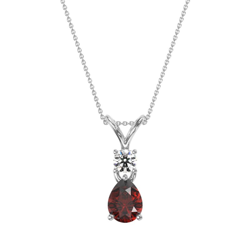 Round and Pear Dangling Necklace