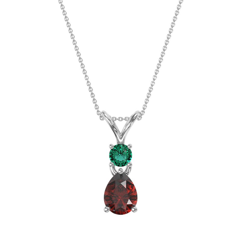 Round and Pear Dangling Necklace